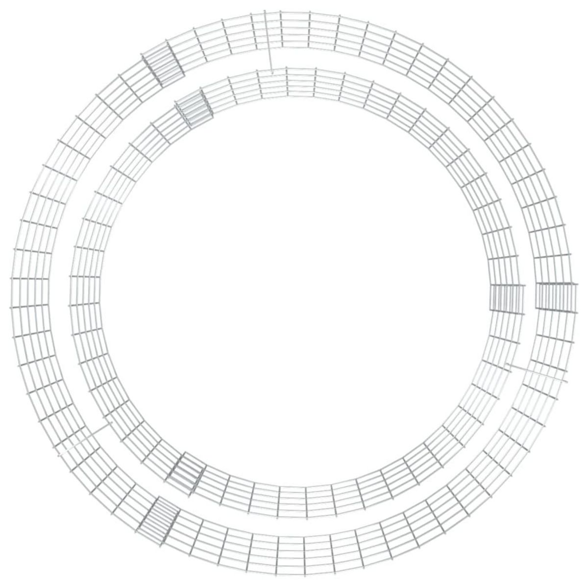 VIDAXL Foyer en gabion Ø 100 cm fer galvanise