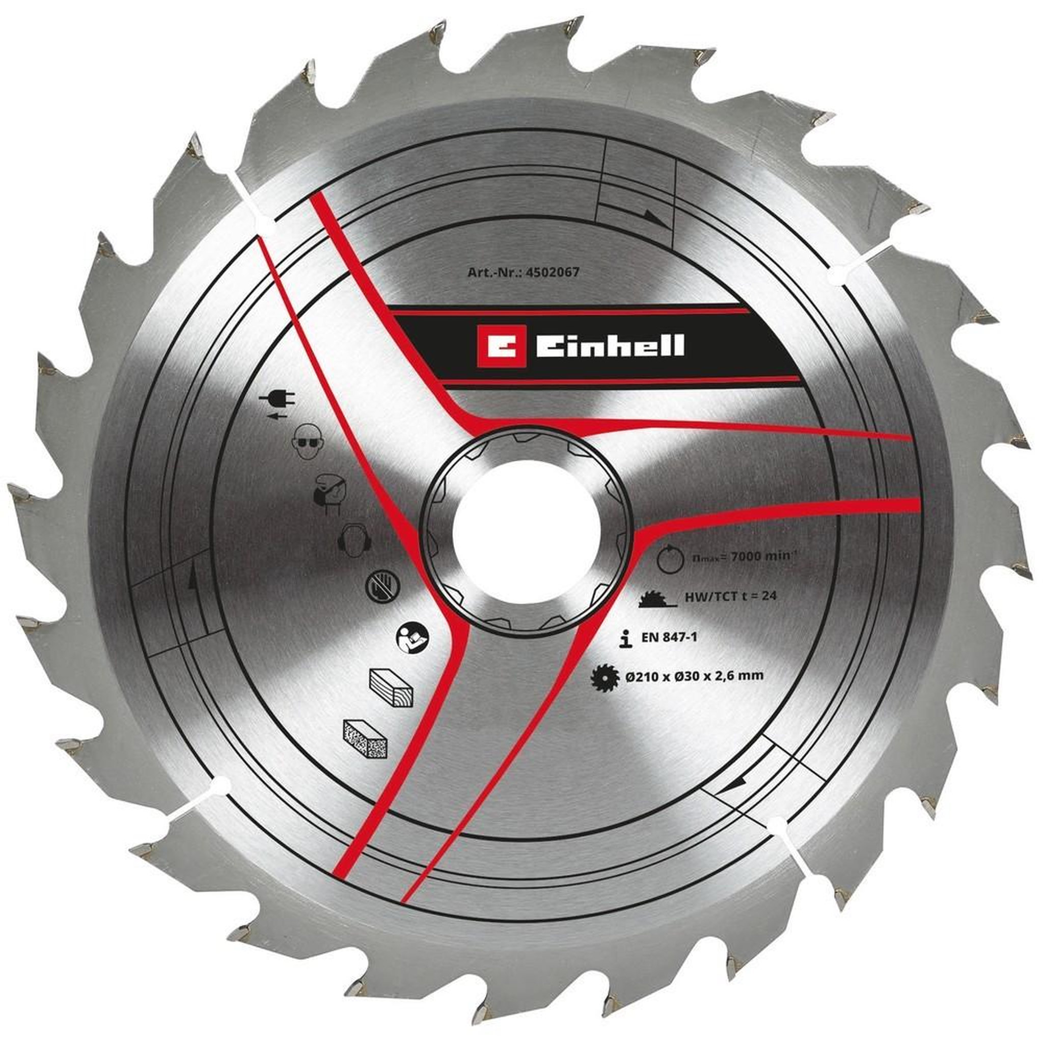 Einhell Lame de scie en carbure de tungstène 210x30x2,6 Z24