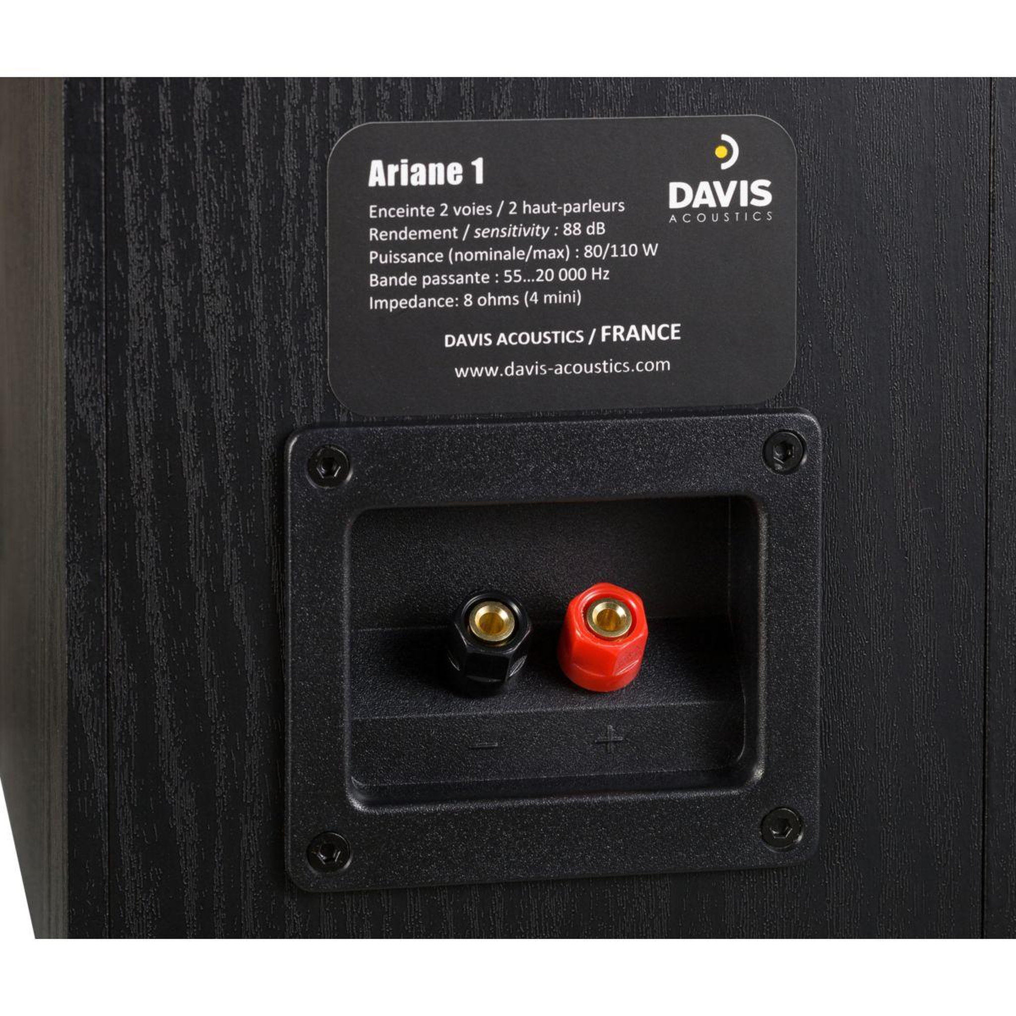 Voir la diapositive 5 : Davis Enceinte surround ariane 1 frene noir x 2