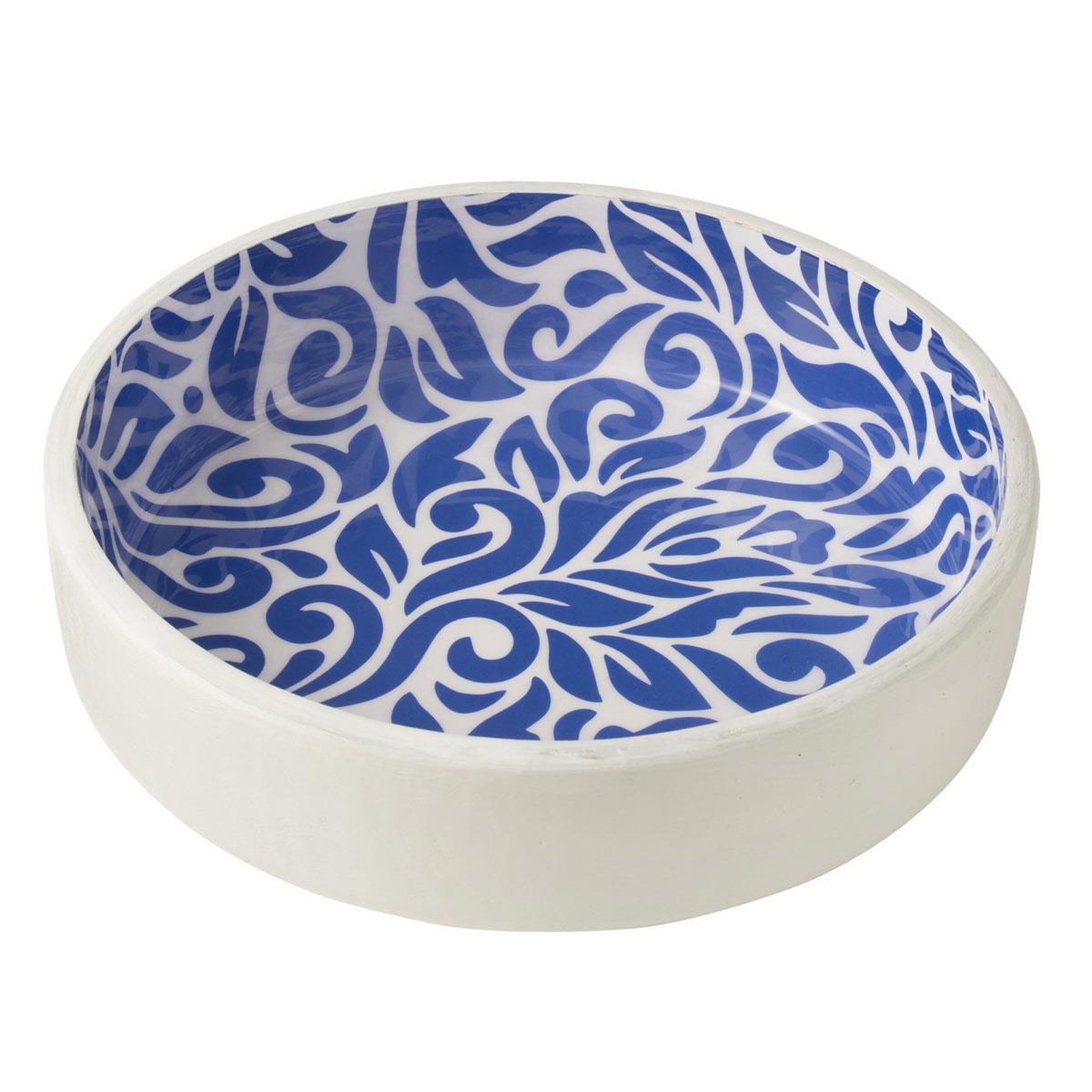 J-LINE Saladier en bois  tod  6,7l bleu & blanc