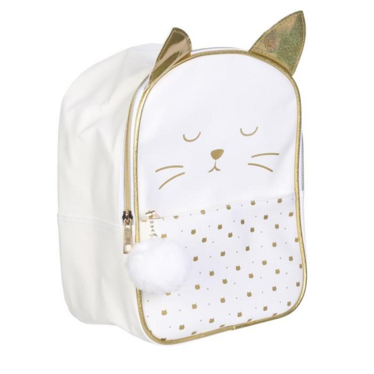 Paris Prix Sac à Dos Enfant  Chat  28cm Blanc