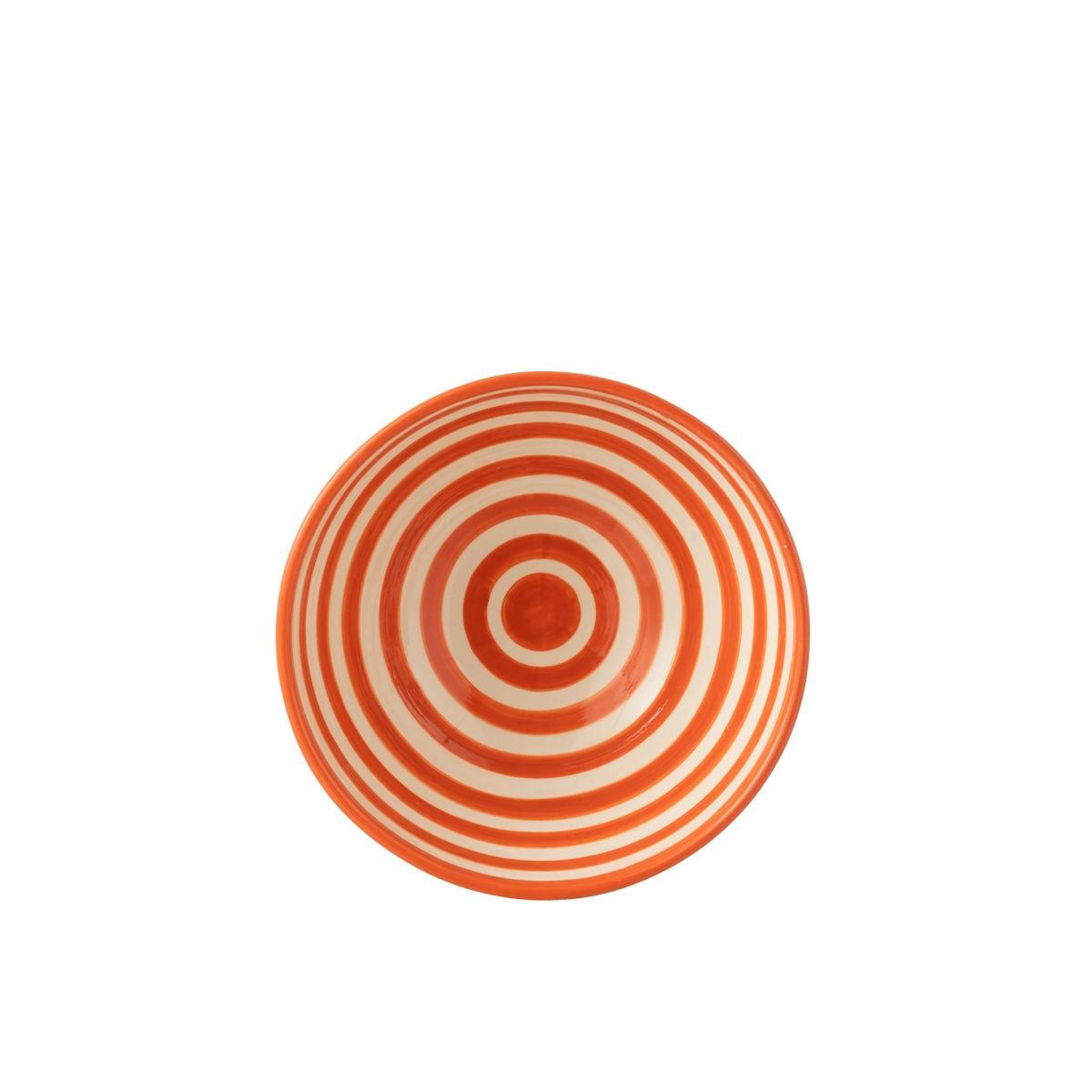 Voir la diapositive 2 : J-LINE Saladier en céramique  granada rayure  28cm orange