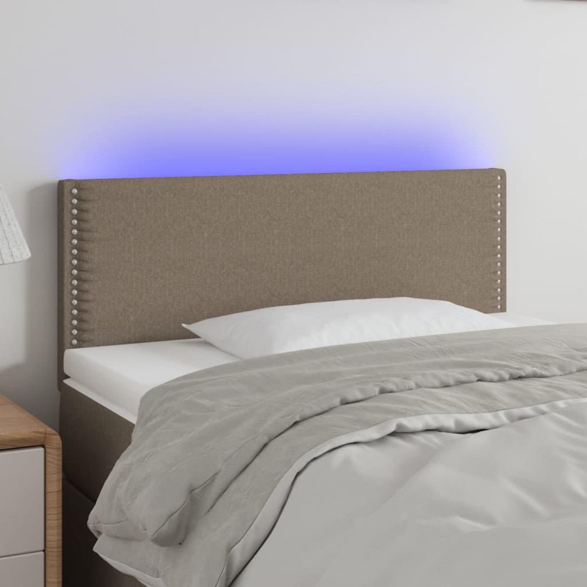 VIDAXL Tete de lit a LED Taupe 80x5x78/88 cm Tissu