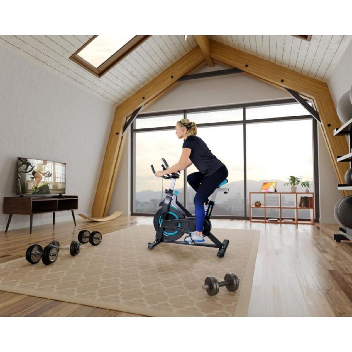 SPARRAW Vélo Spinning SPINNER - Exercice bike avec roue d'inertie 6Kg - Cardio et Fitness training