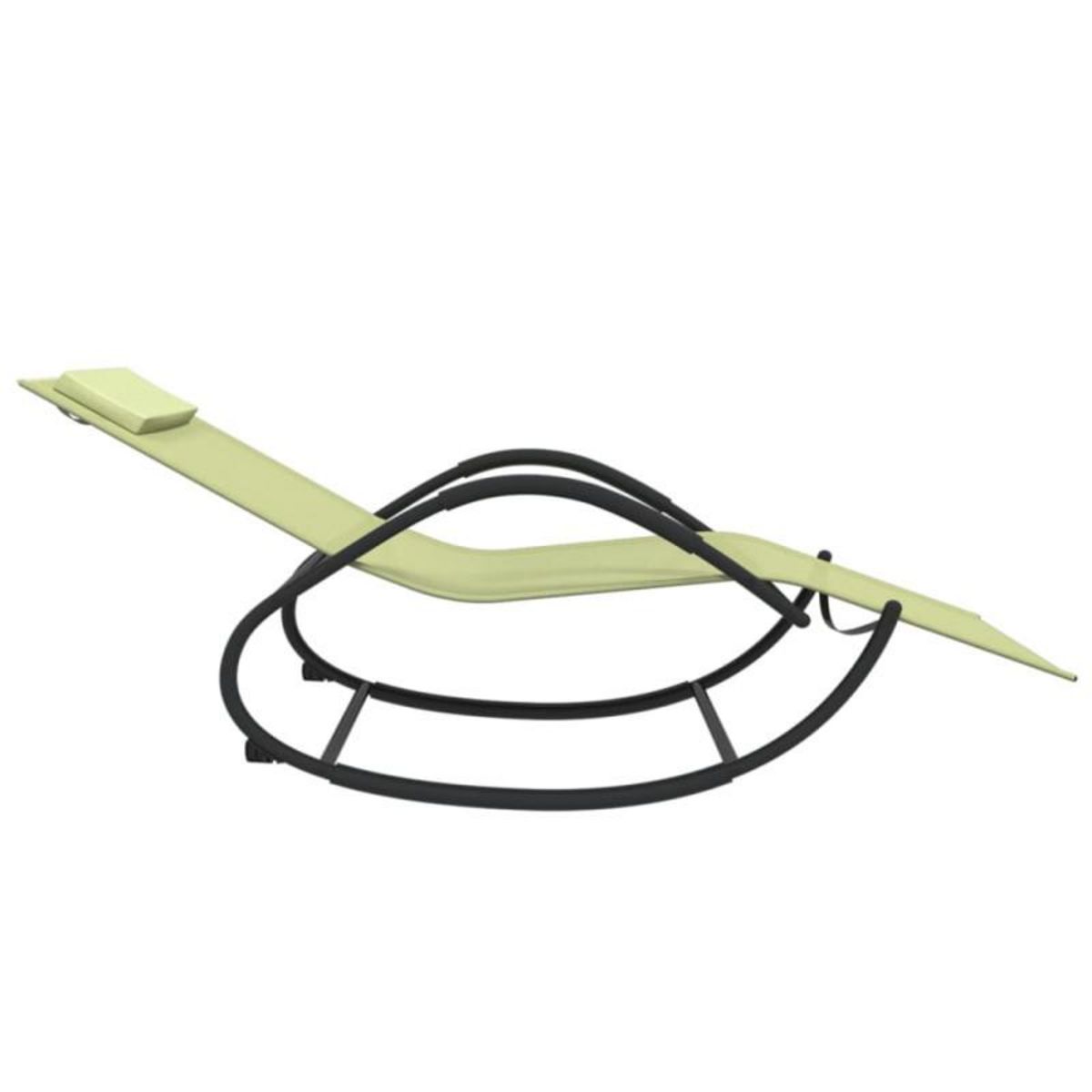 VIDAXL Chaise longue à bascule crème acier et textilène