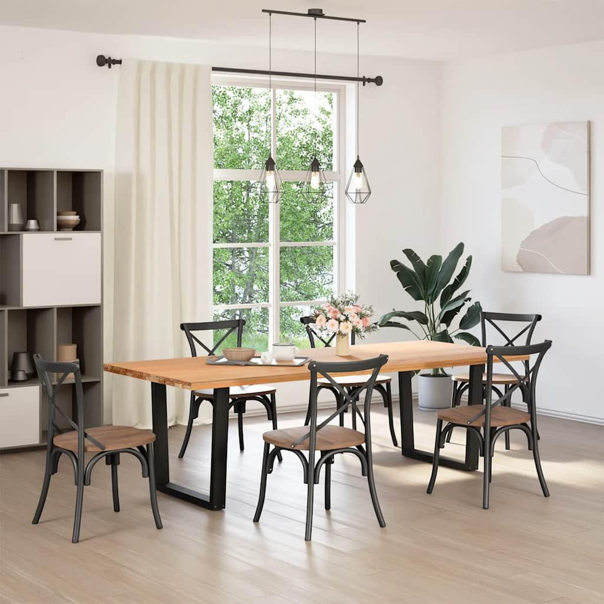 Voir la diapositive 2 : VIDAXL Pieds de table a manger forme de V 2 pcs noir 80x(72-73,3) cm
