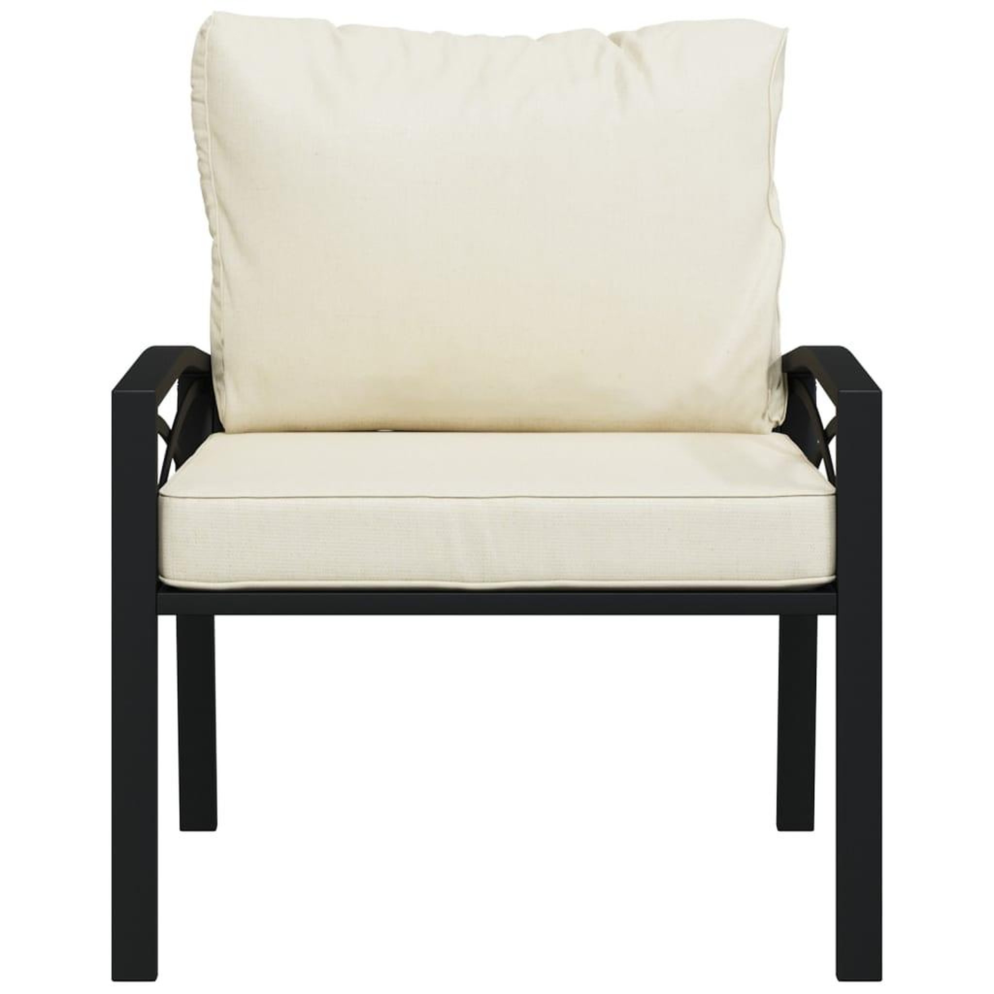 Voir la diapositive 3 : VIDAXL Chaise de jardin avec coussins sable 68x76x79 cm acier