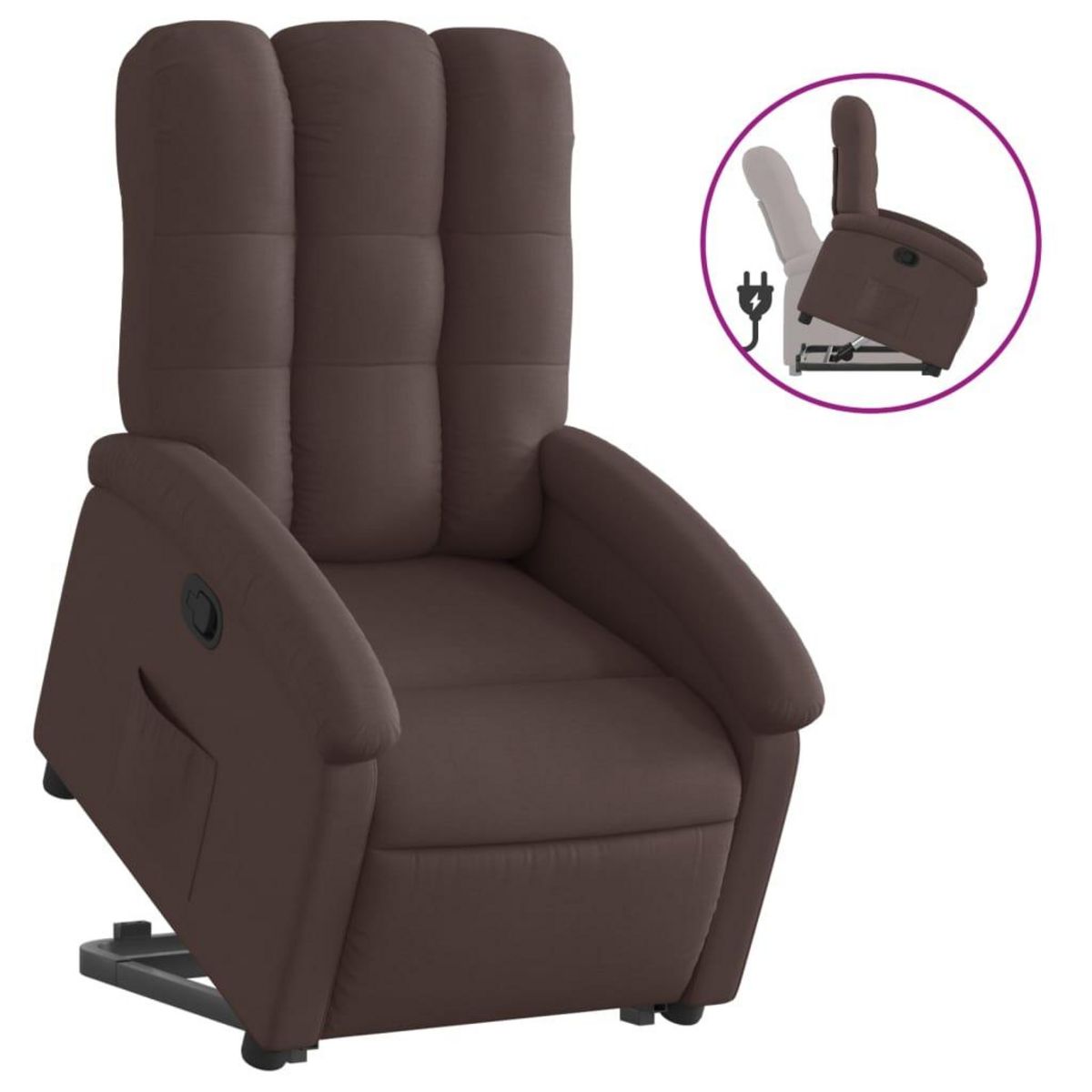 VIDAXL Fauteuil inclinable marron fonce tissu