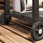 Voir la diapositive 4 : HOMCOM Desserte de jardin - desserte pour plancha - chariot de service à roulettes multi-rangements acier noir