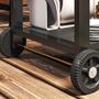 Voir la diapositive 4 : HOMCOM Desserte de jardin - desserte pour plancha - chariot de service à roulettes multi-rangements acier noir