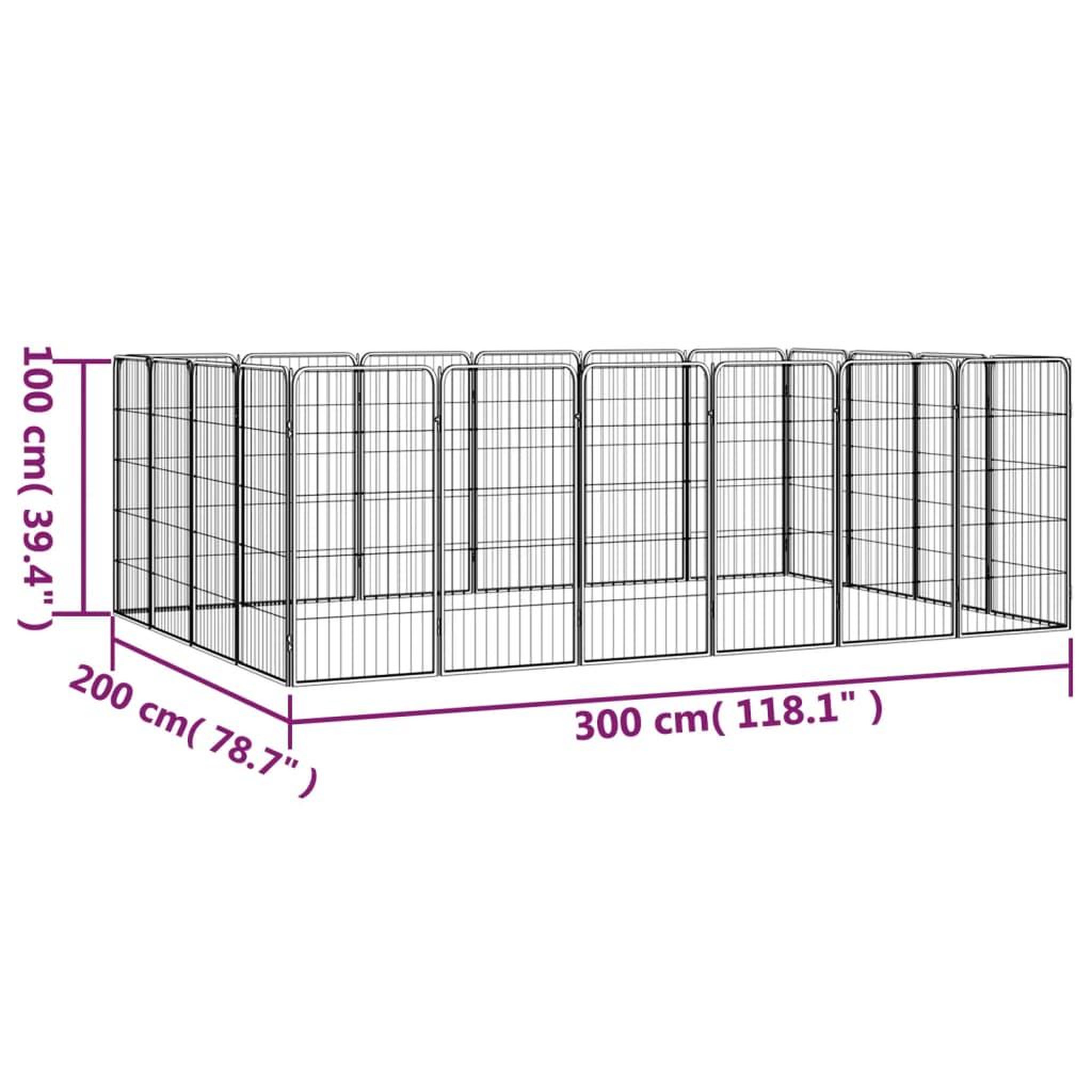 Voir la diapositive 6 : VIDAXL Parc pour chien 20panneaux Noir 50x100cm Acier enduit de poudre