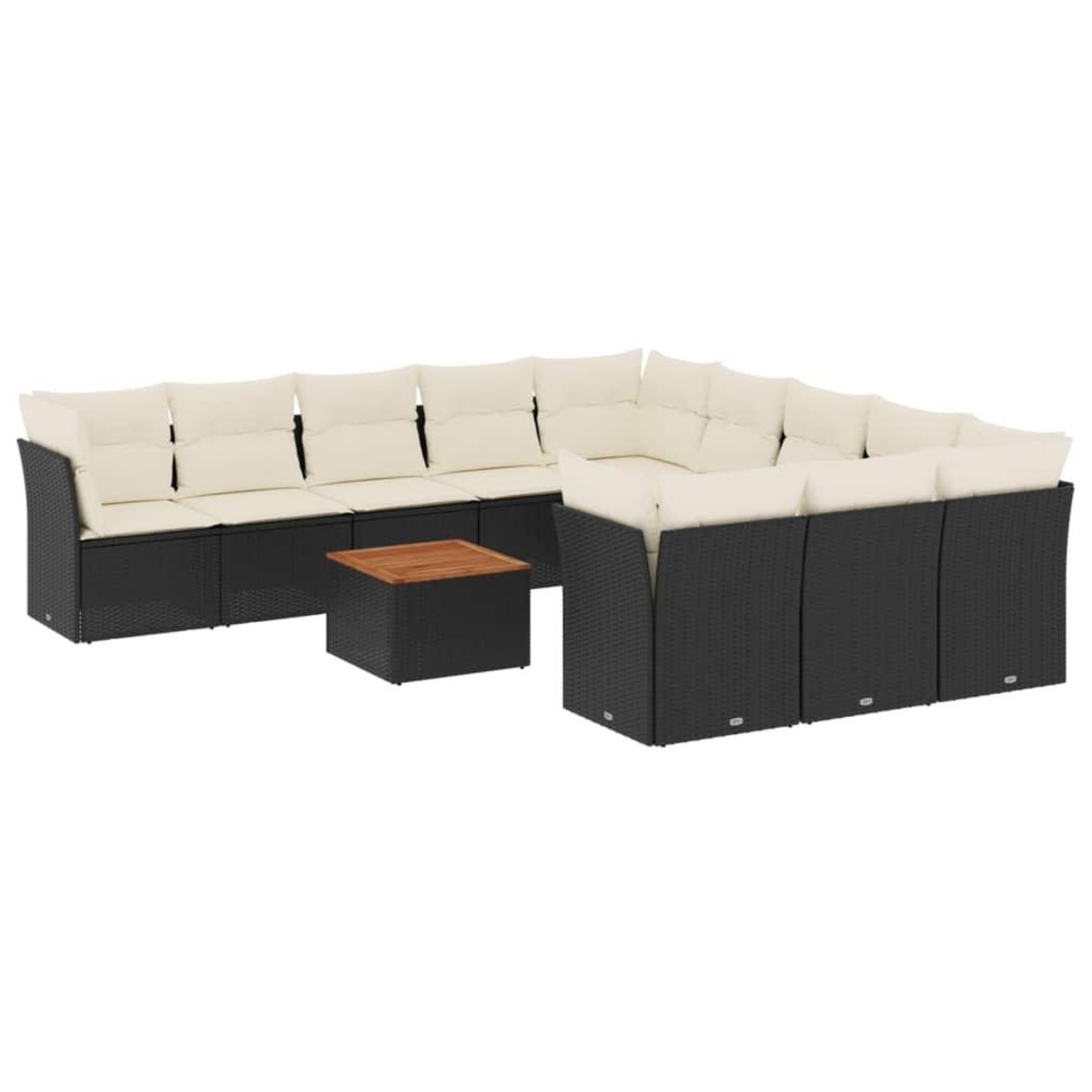Voir la diapositive 2 : VIDAXL Salon de jardin 12 pcs avec coussins noir resine tressee