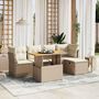 Voir la diapositive 1 : VIDAXL Salon de jardin avec coussins 6 pcs beige resine tressee