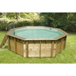 Piscine bois Océa  430 - H120cm - Liner Beige OUTSIDE - Bâche à bulles bordée diamètre 430 cm