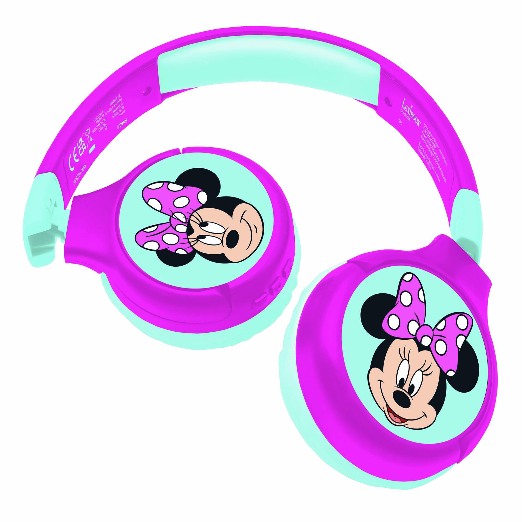 Lexibook Casque 2 en 1 Minnie Mouse Bluetooth et Filaire avec limitation de son