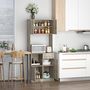 Voir la diapositive 4 : HOMCOM HOMCOM Armoire de cuisine multi-rangements 3 placards 2 niches tiroir panneaux particules classe E1 aspect chêne gris