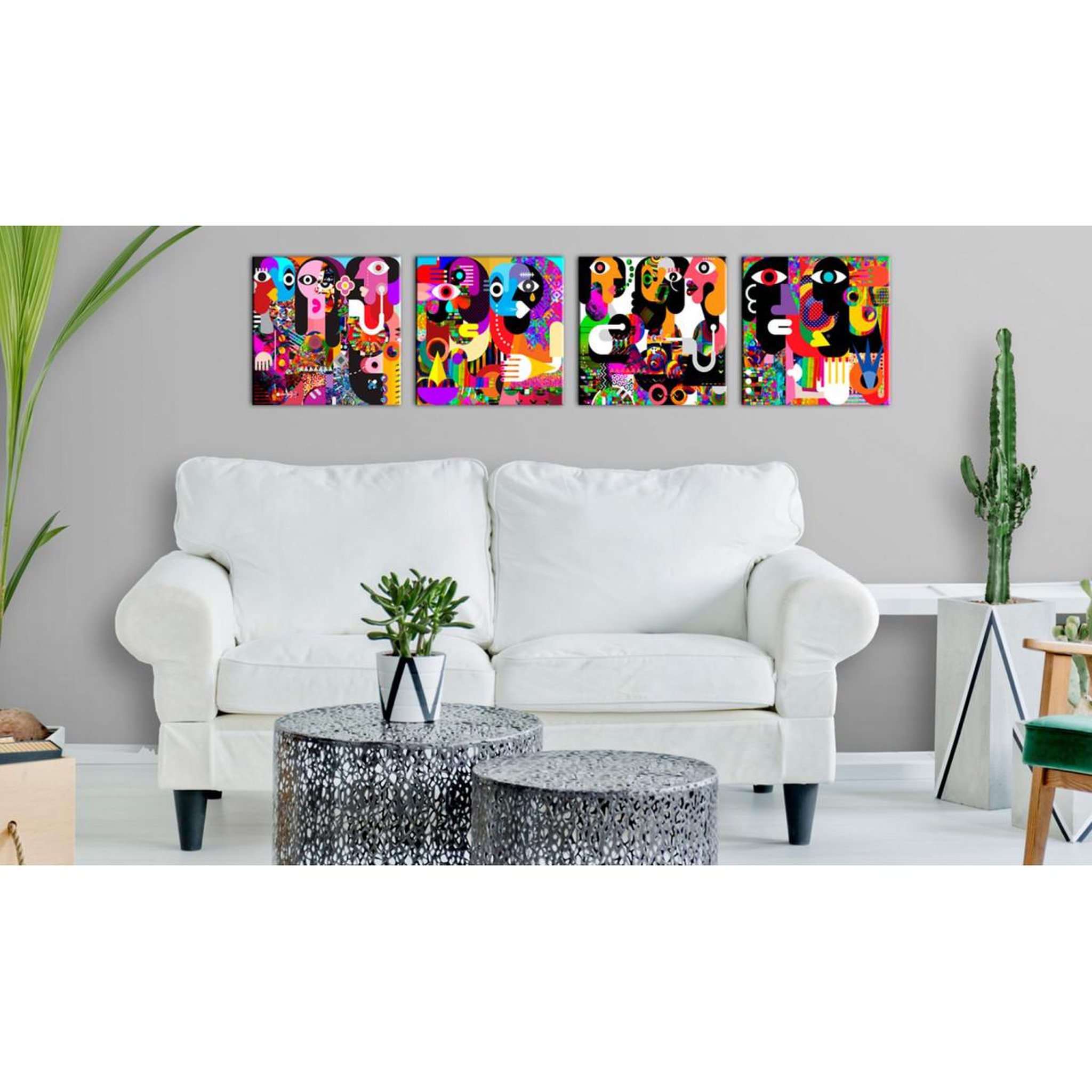 Voir la diapositive 2 : Paris Prix Tableau imprimé  abstract conversations