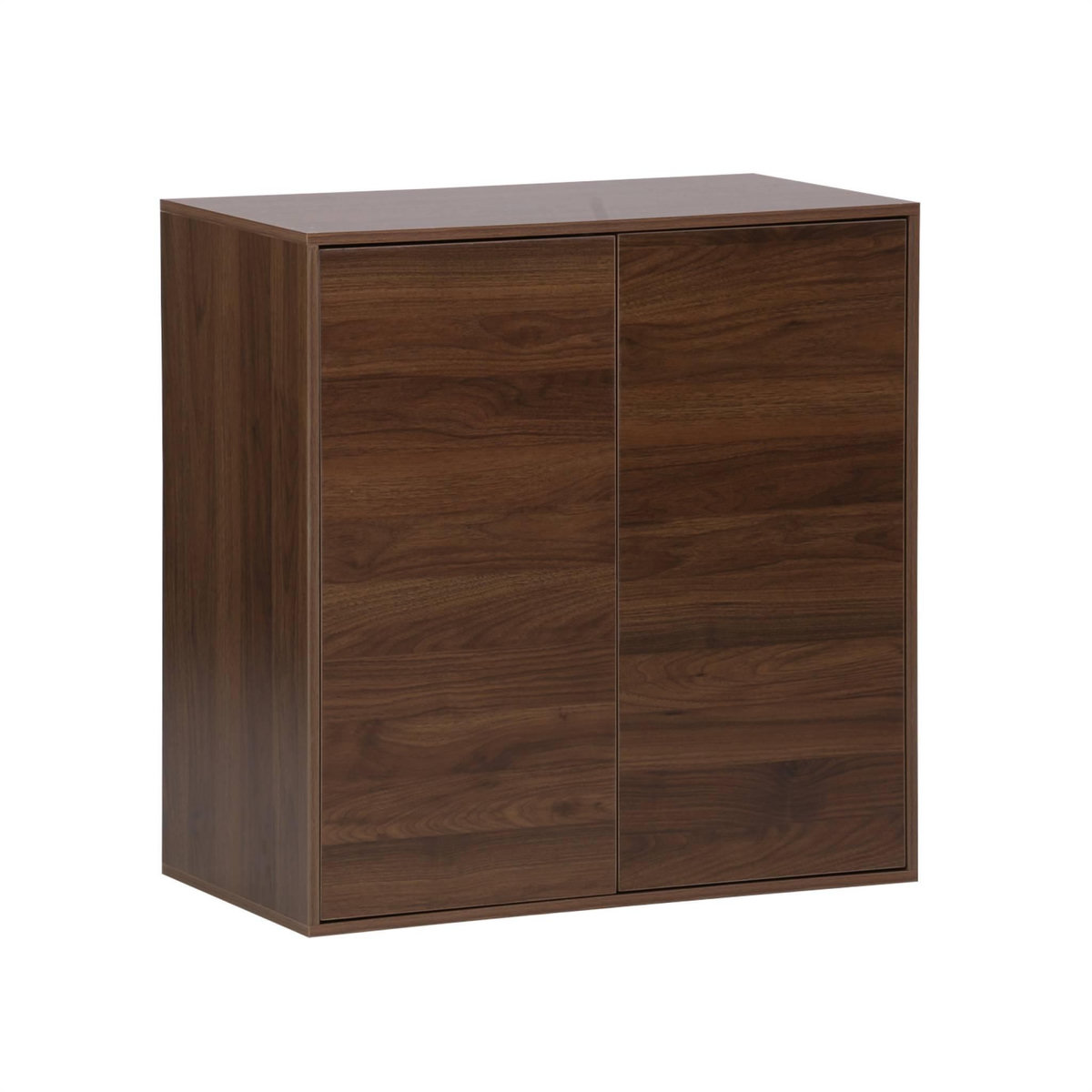 SWEEEK Buffet. module de rangement noyer décor bois 2 portes L 70 x P 35 x H 70 cm - Kompo