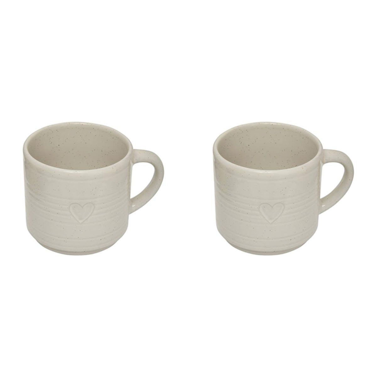 SECRET DE GOURMET Lot de 2 Mugs en Céramique  Adèle  42cl Blanc