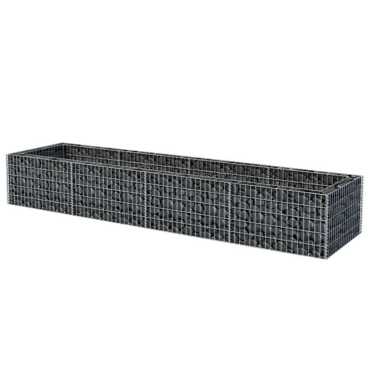 VIDAXL Lit sureleve a gabion Acier 360x90x50 cm