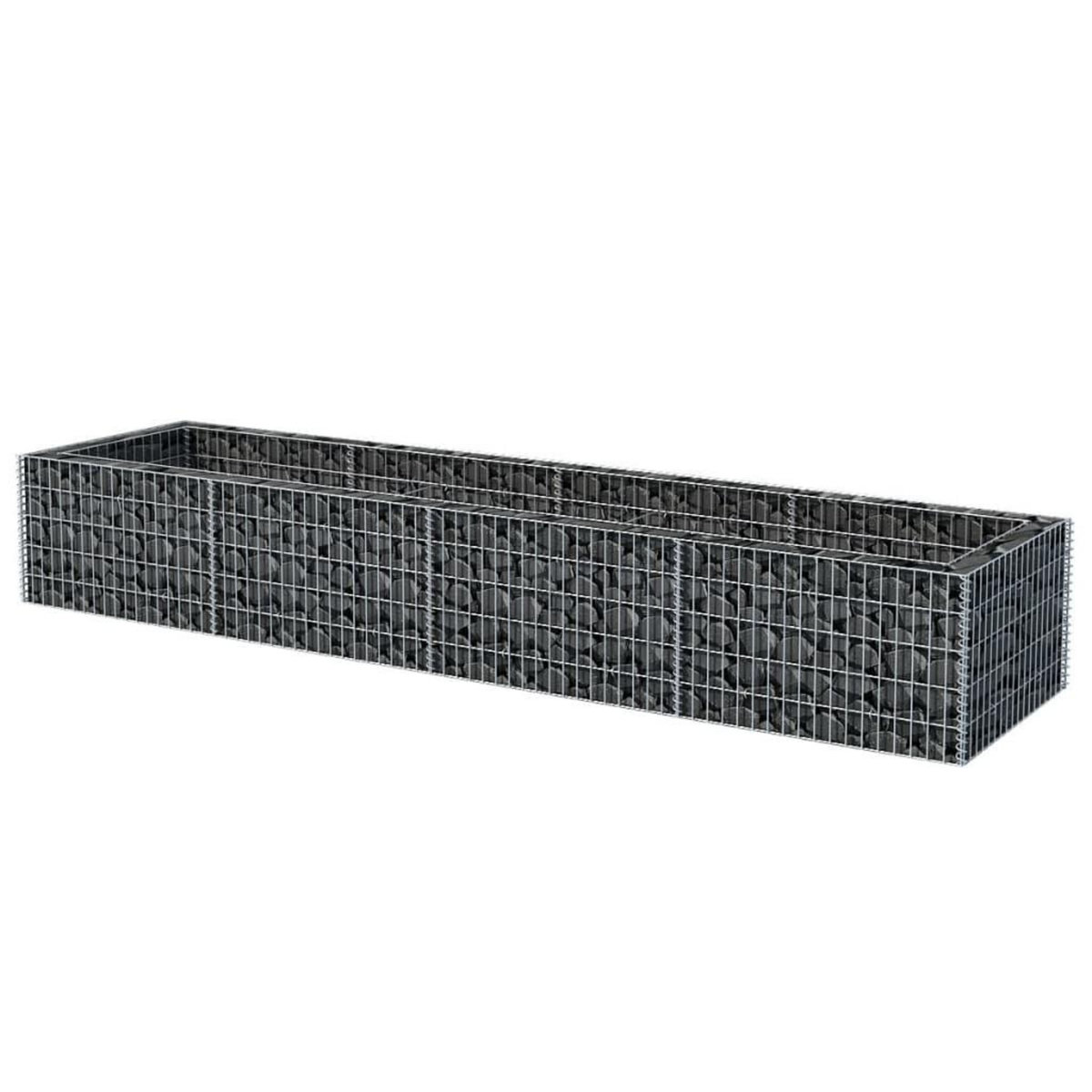 VIDAXL Lit sureleve a gabion Acier 360x90x50 cm