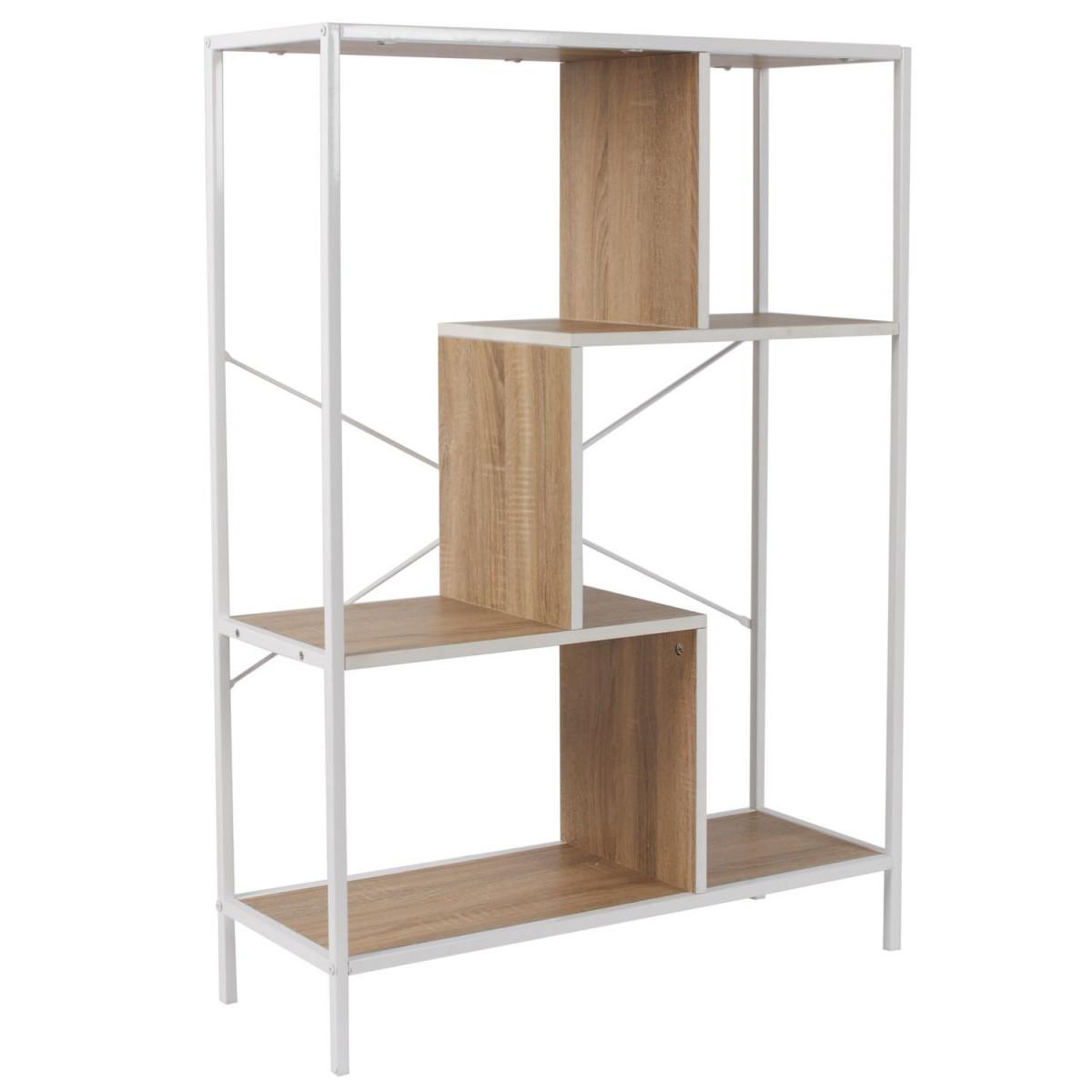 Voir la diapositive 5 : The Home Deco Factory Étagère design  edison 113cm naturel & blanc