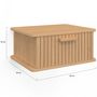 Voir la diapositive 4 : ID MARKET Lot de 2 tables de chevet murales JULIETTE 1 tiroir étagère suspendue lattes tasseau bois