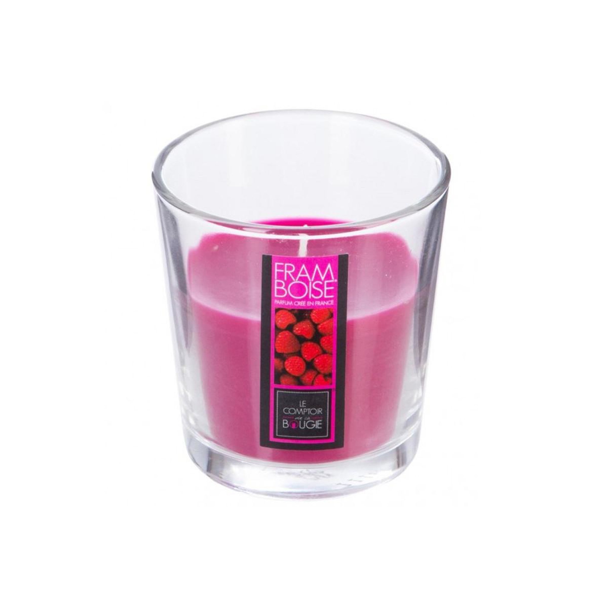 COMPTOIR DE LA BOUGIE Bougie parfumée en verre  nina  90g framboise