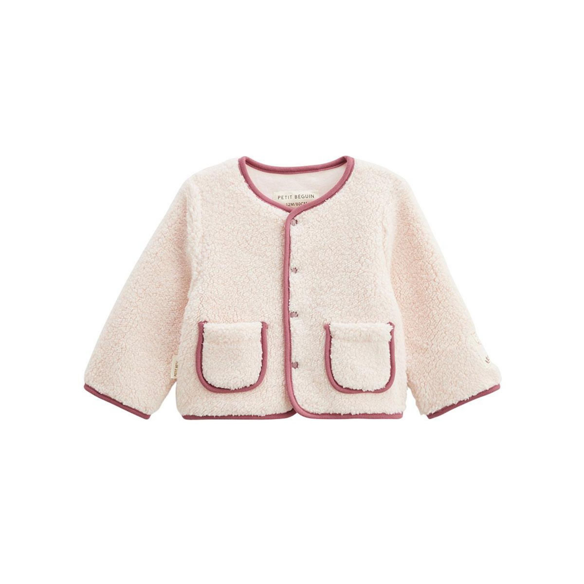 Petit Béguin Veste enfant en sherpa Matcha