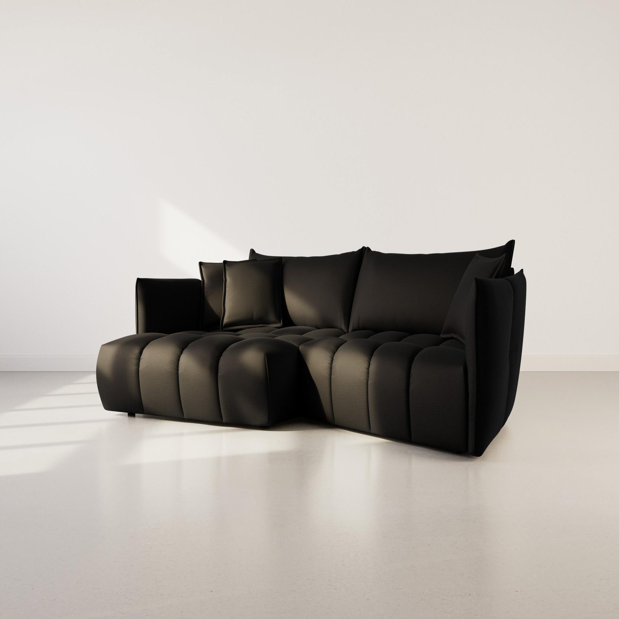 Voir la diapositive 1 : LISA DESIGN Cassiopee - canapé d'angle gauche 4 places en tissu texturé