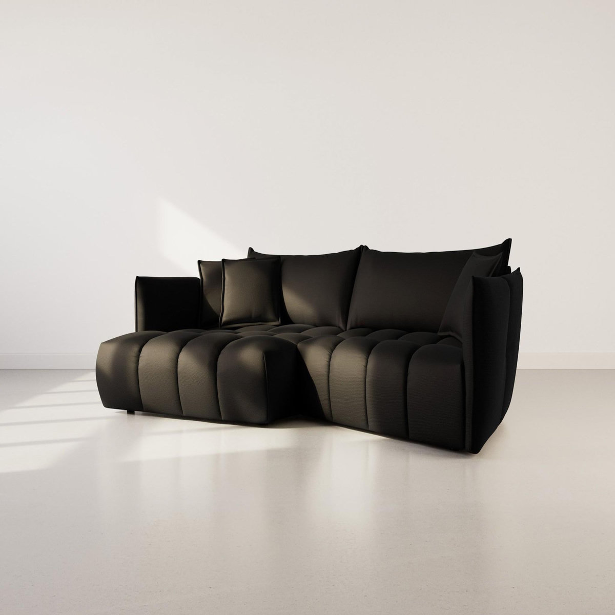 LISA DESIGN Cassiopee - canapé d'angle gauche 4 places en tissu texturé