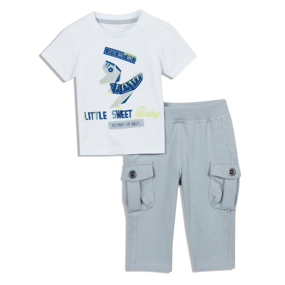IN EXTENSO Ensemble Tee-shirt manches courtes + Pantalon bébé