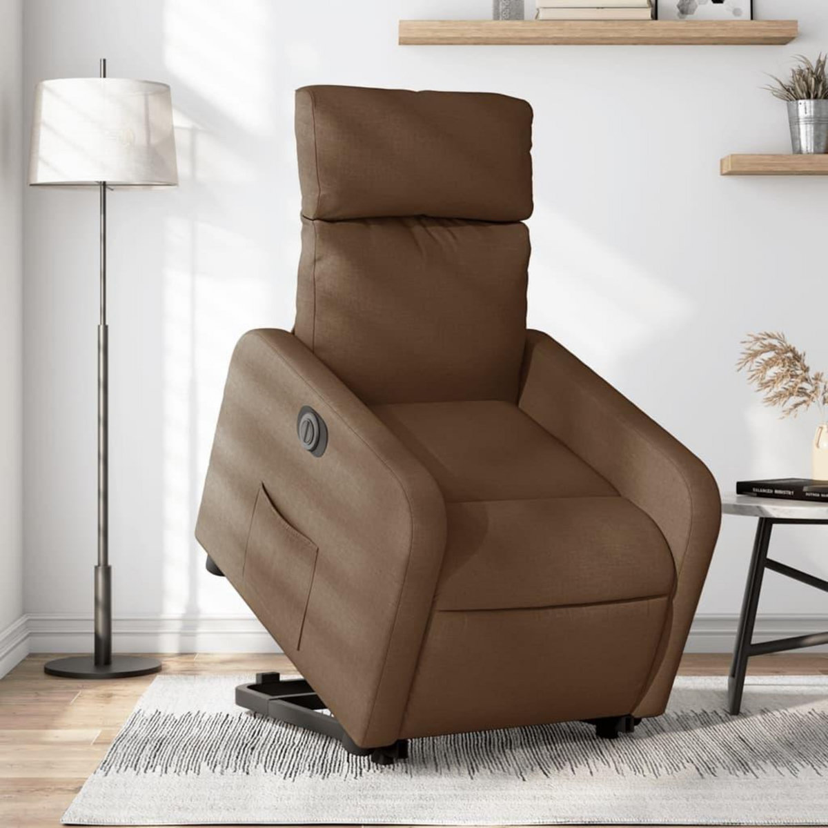 VIDAXL Fauteuil inclinable electrique marron tissu