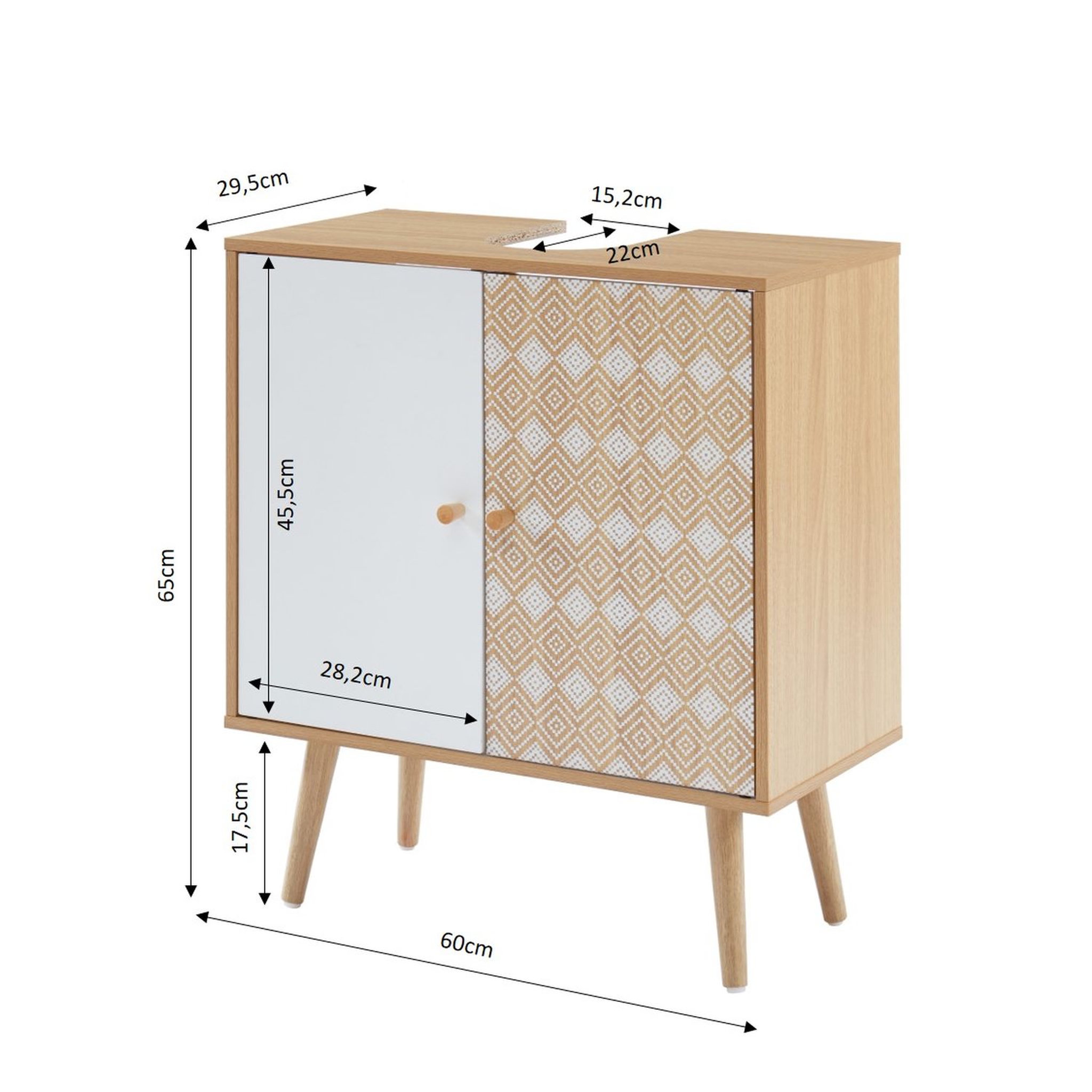 Voir la diapositive 7 : Meuble de salle de bain sous vasque L60cm LUCAS