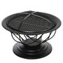 Voir la diapositive 1 : OUTSUNNY Brasero boule de feu cheminée foyer extérieur Ø 75 x 55H cm grille à charbon + cuisson couvercle tisonnier métal noir