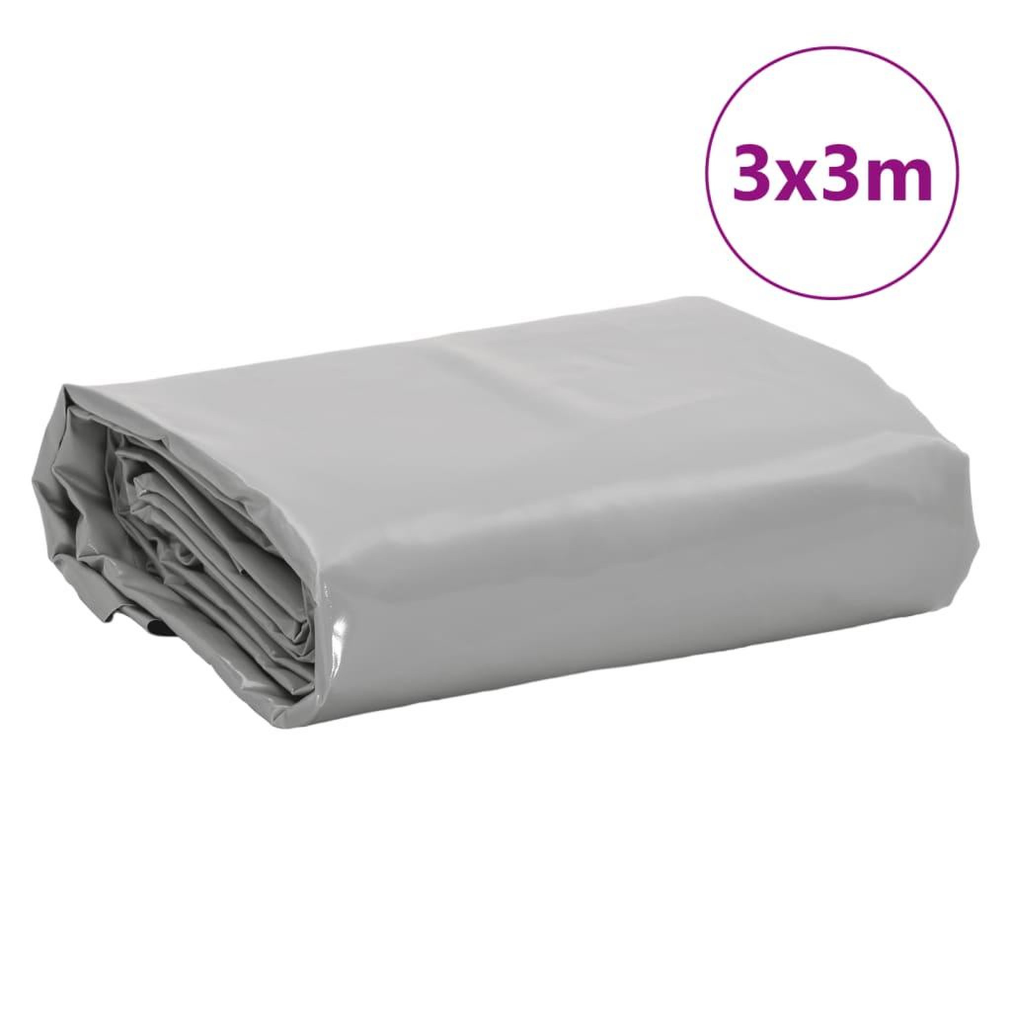 Voir la diapositive 6 : VIDAXL Bache gris 3x3 m 600 g/m²