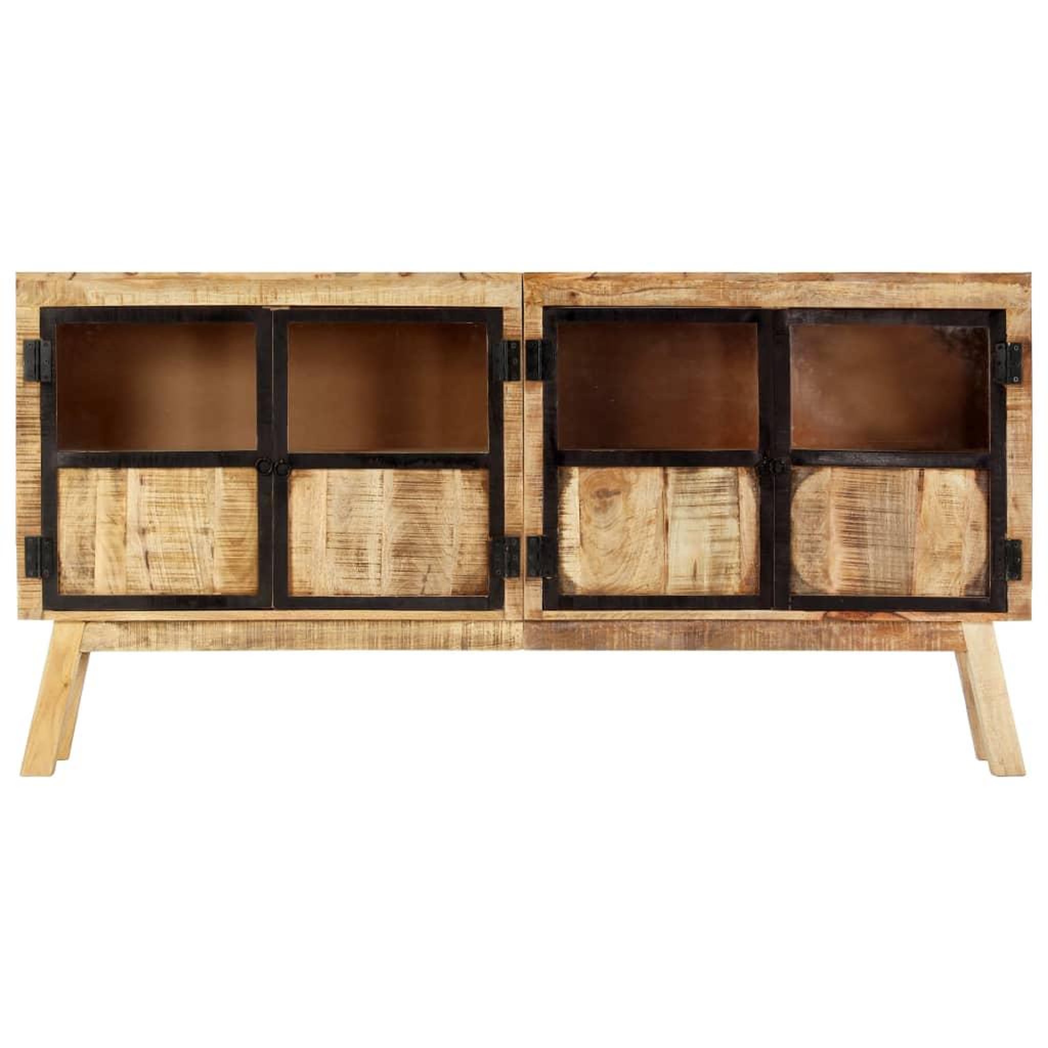 Voir la diapositive 2 : VIDAXL Buffet Marron et noir 160x30x80 cm Bois de manguier solide brut