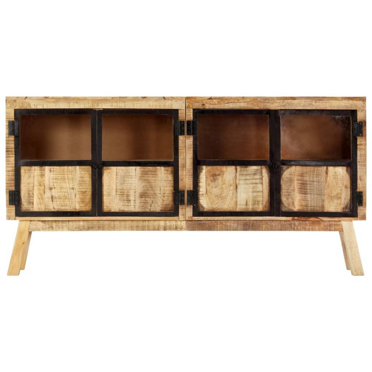VIDAXL Buffet Marron et noir 160x30x80 cm Bois de manguier solide brut