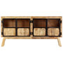 Voir la diapositive 2 : VIDAXL Buffet Marron et noir 160x30x80 cm Bois de manguier solide brut