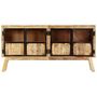 Voir la diapositive 2 : VIDAXL Buffet Marron et noir 160x30x80 cm Bois de manguier solide brut