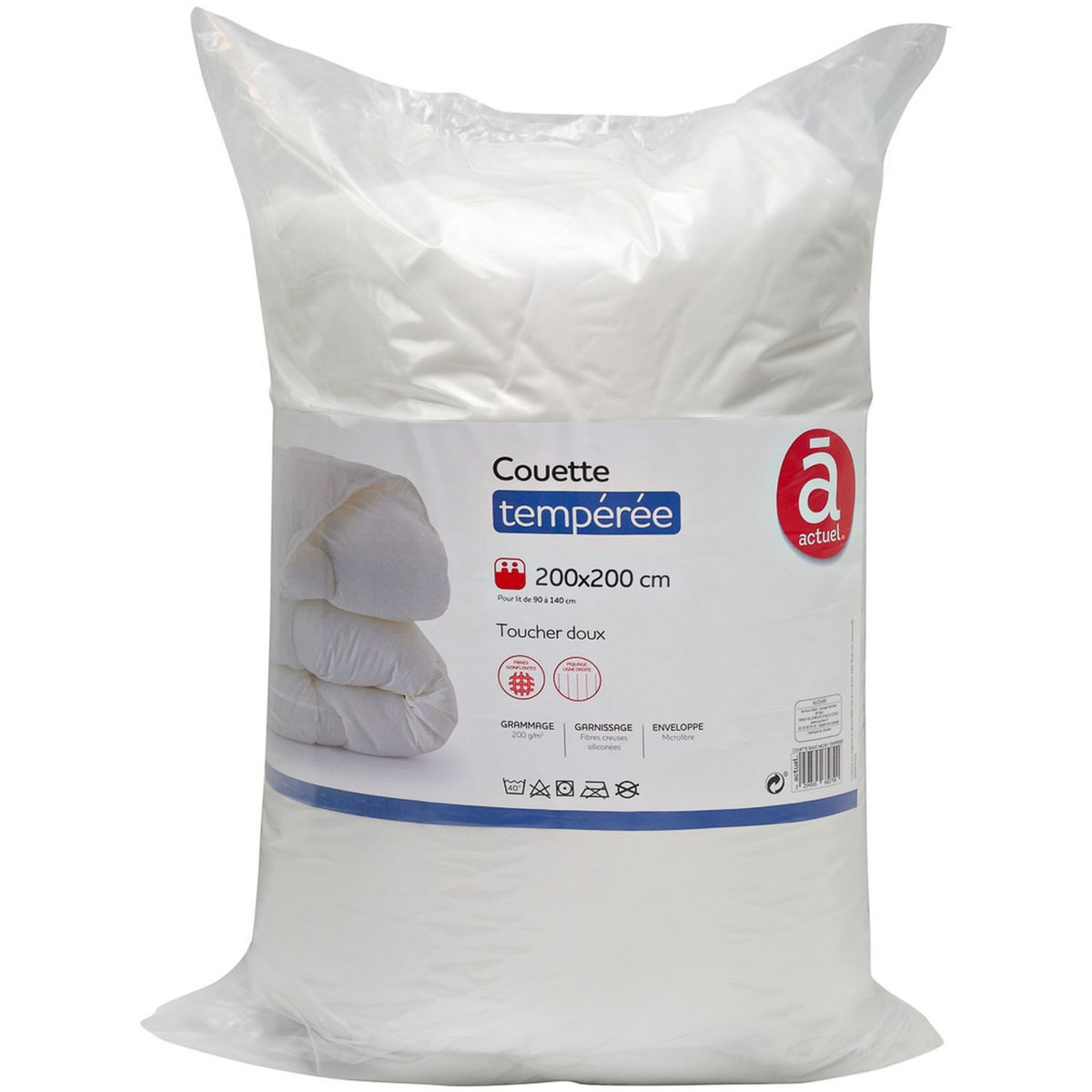 ACTUEL Couette tempérée unie en microfibre 200 g/m² BASIC