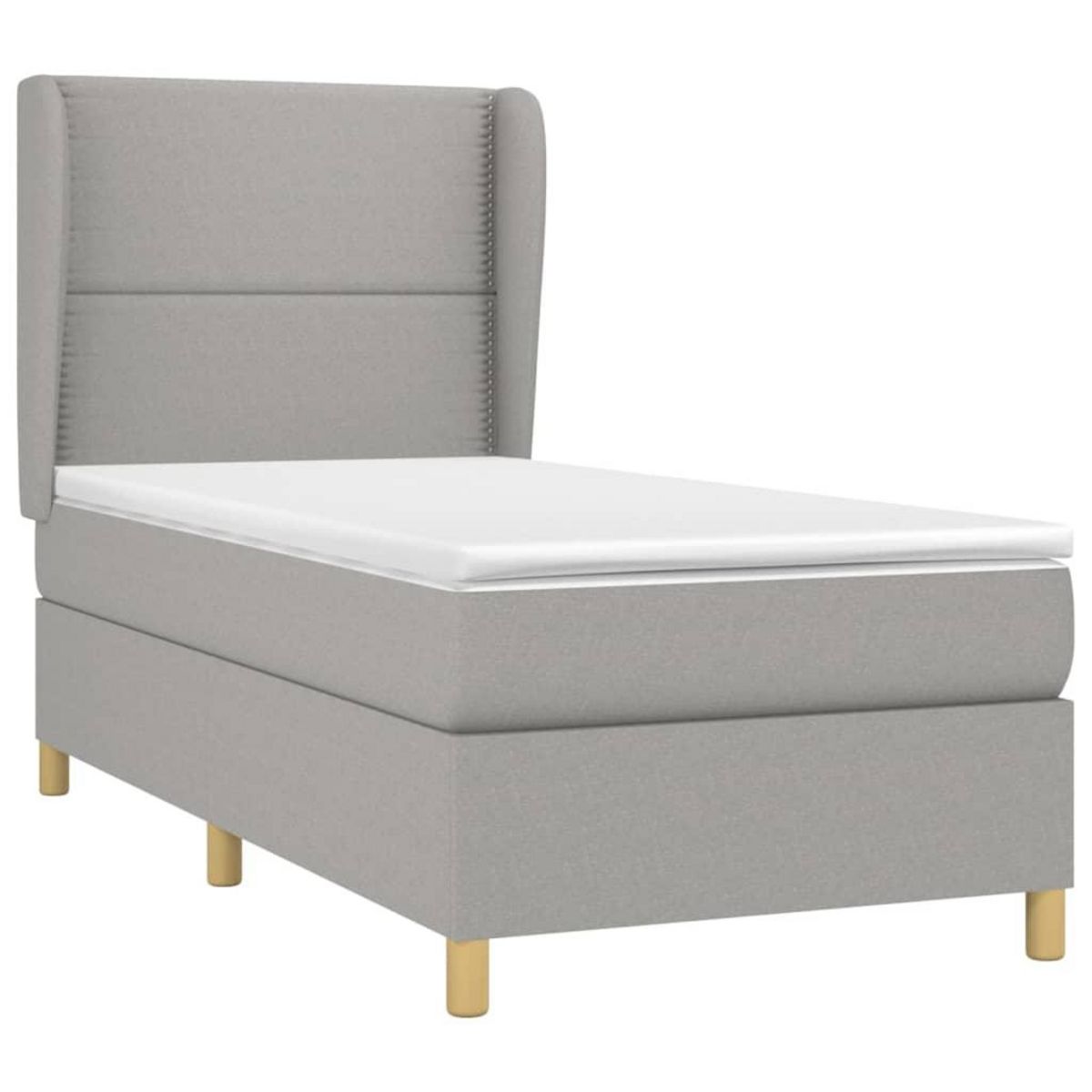 VIDAXL Sommier a lattes de lit avec matelas Gris clair 80x200 cm Tissu
