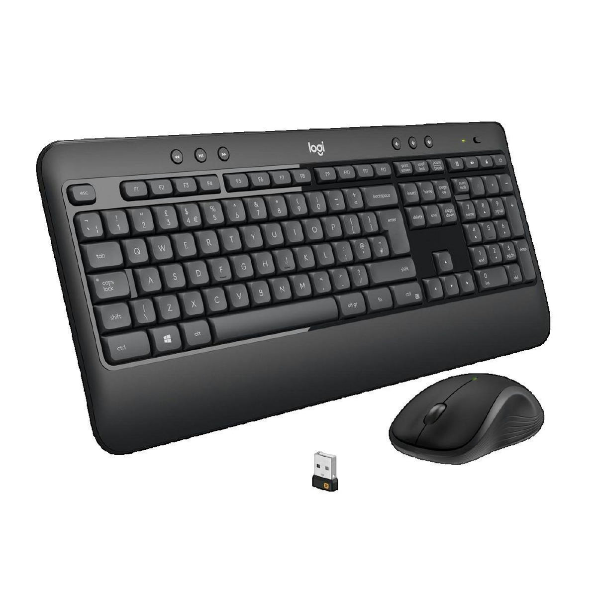 Logitech Ensemble Clavier et Souris Logitech MK540 Advanced Sans Fil Noir et Blanc