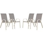 Habitat et Jardin Fauteuil jardin Textilène  Cordoba  - Phoenix - Gris clair - Lot de 4