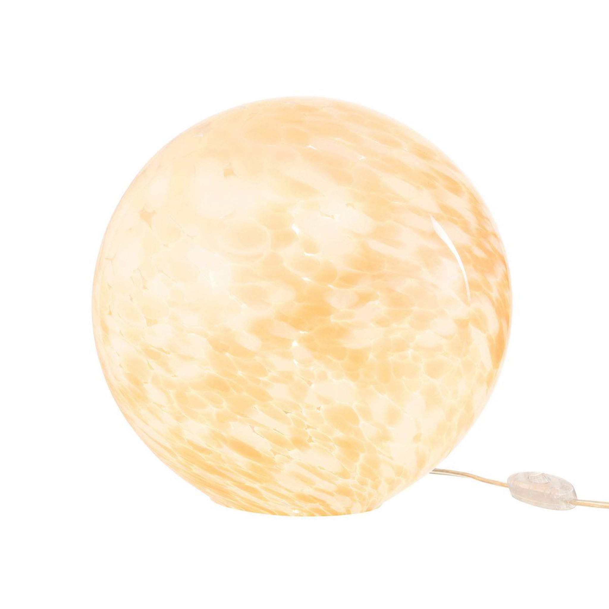 Voir la diapositive 3 : J-LINE Lampe à poser en verre  mélissa  28cm beige