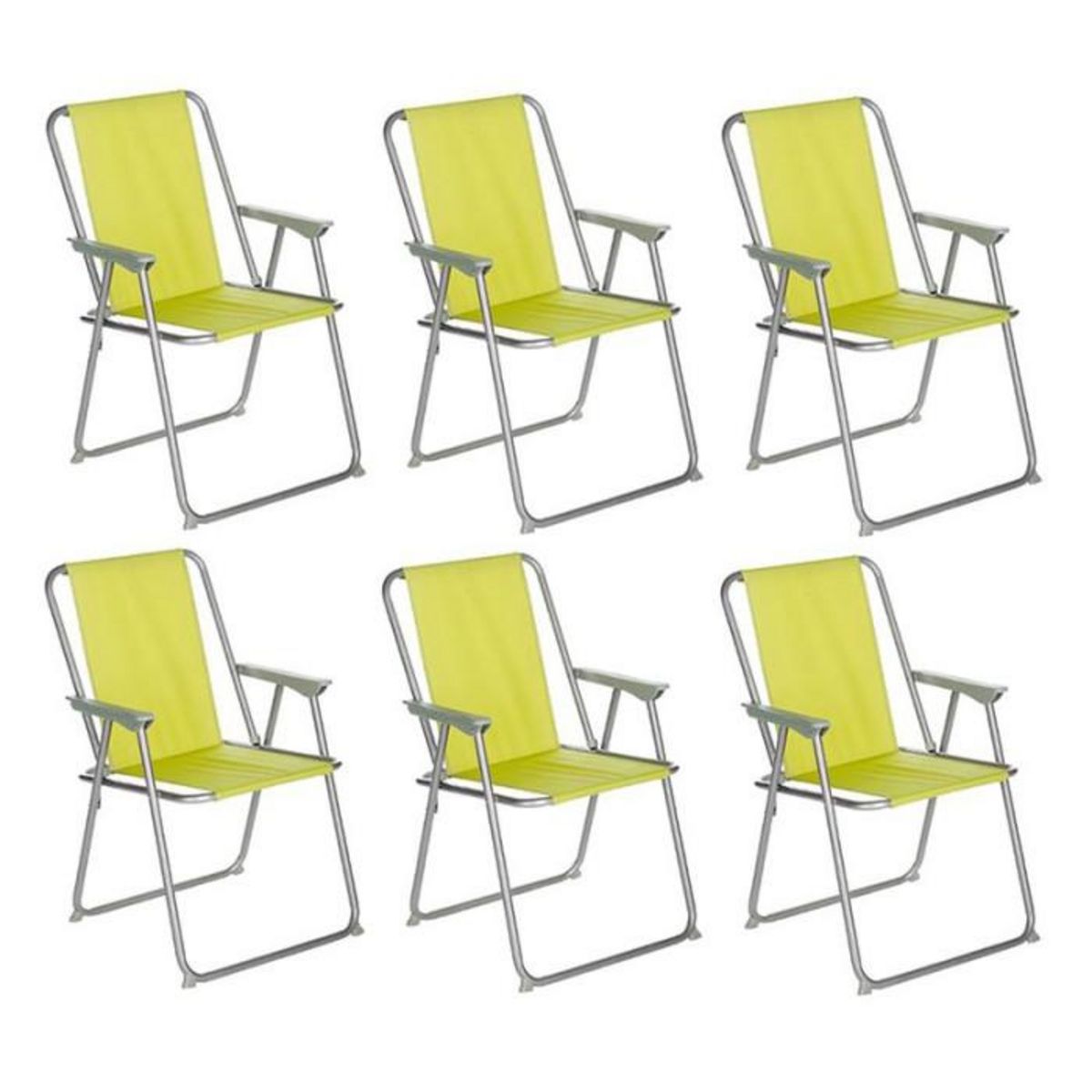 Cote detente Lot de 6 Chaises de Camping Pliantes  Grecia  74cm Vert Anis