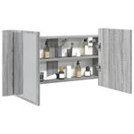 VIDAXL Armoire de salle de bain a miroir LED sonoma gris 90x12x45 cm