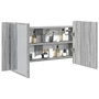 Voir la diapositive 1 : VIDAXL Armoire de salle de bain a miroir LED sonoma gris 90x12x45 cm