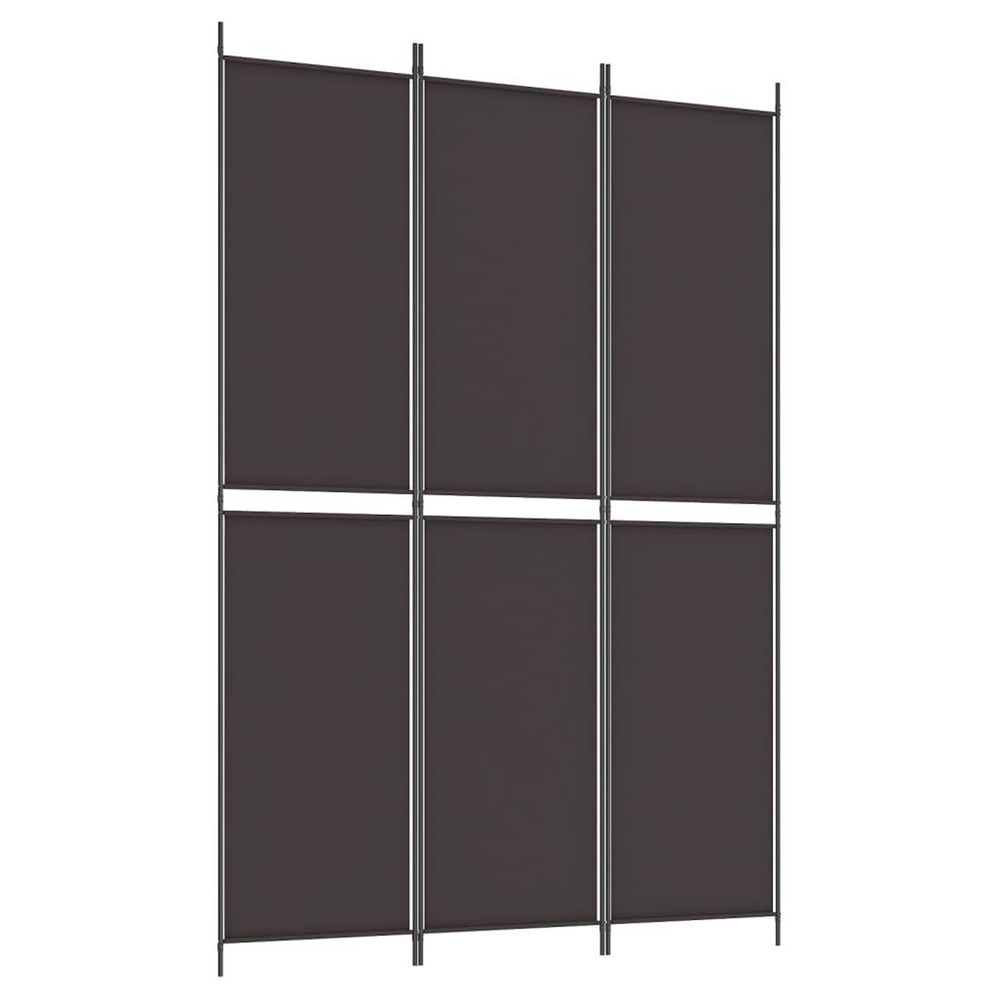 VIDAXL Cloison de separation 3 panneaux marron 150x220 cm tissu
