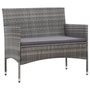 Voir la diapositive 2 : VIDAXL Salon de jardin 4 pcs avec coussins resine tressee gris